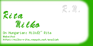 rita milko business card